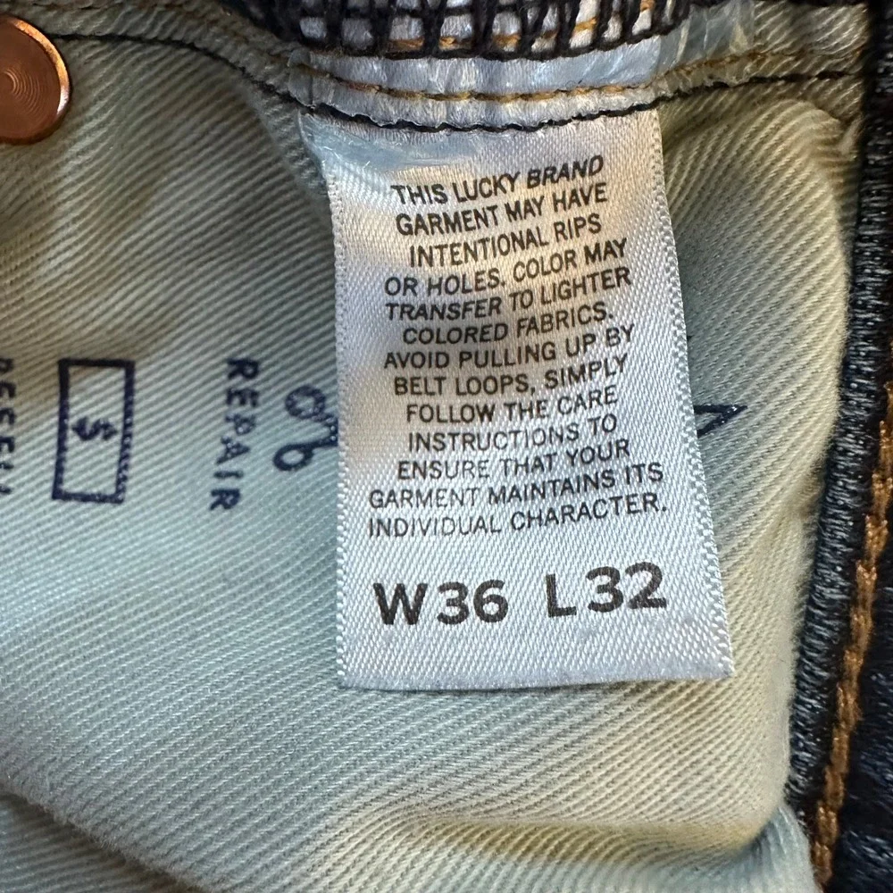 Lucky Brand 410 Athletic Straight Blue Jeans Mens Medium Wash Denim Stretch 36